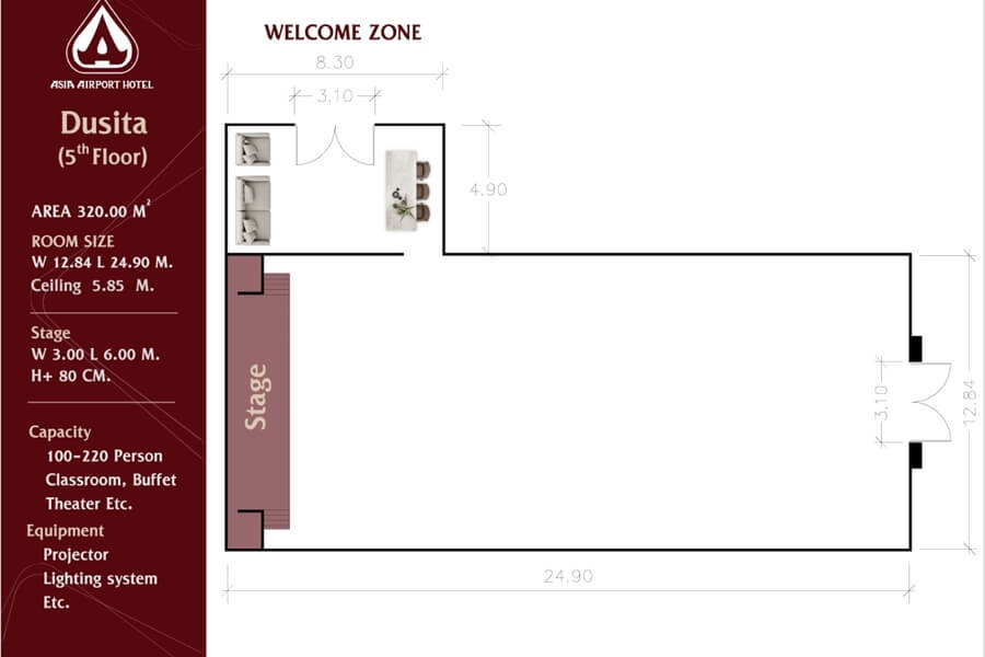 Asia Airport Hotel : ห้องประชุม ดุสิตา