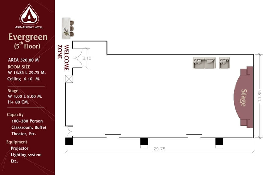 Asia Airport Hotel : ห้องประชุม เอเวอร์กรีน